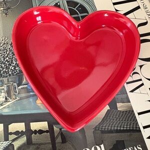 Vintage Red Heart-Shaped Dish